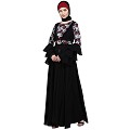 Umbrella Abaya with Digital Rose print
